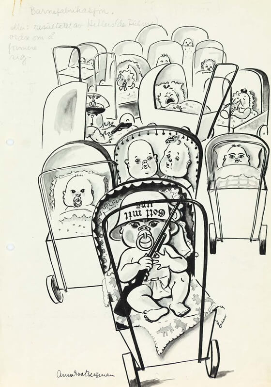 ANNA-EVA BERGMAN, LES CARICATURES DE GUERRE