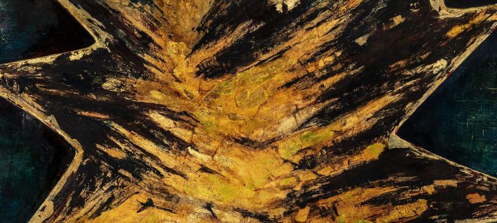 Anna-Eva Bergman, N°15-1956 L’Étoile, 1956, huile et feuille de métal sur toile, 130 x 162 cm