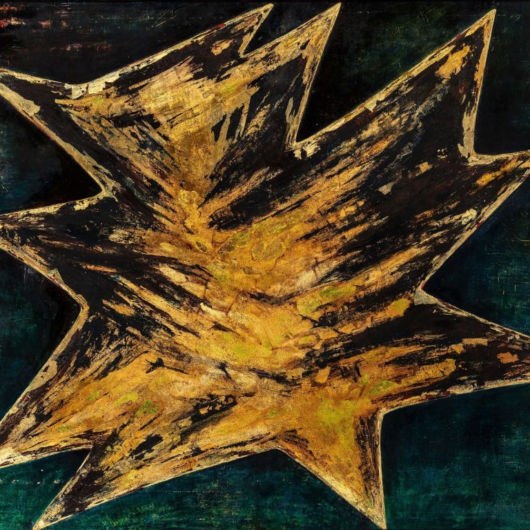 Anna-Eva Bergman, N°15-1956 L’Étoile, 1956, huile et feuille de métal sur toile, 130 x 162 cm